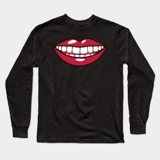 GA Lips - White Long Sleeve T-Shirt